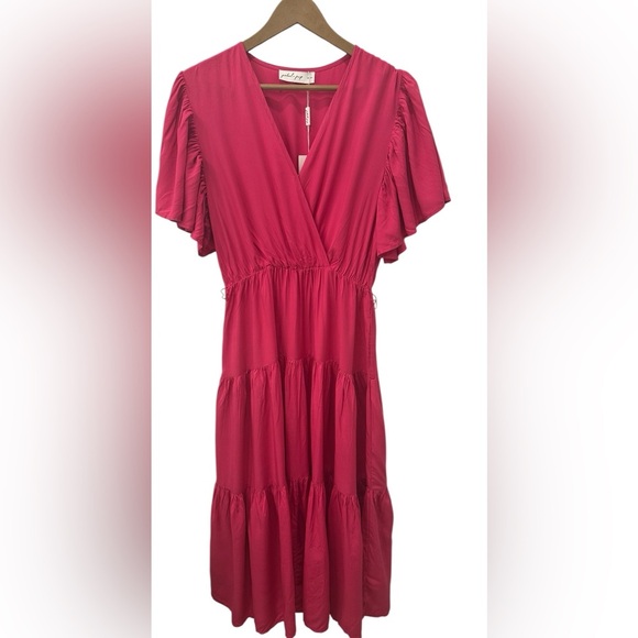 Petal & Pup Dresses & Skirts - Petal & Pup Barker Dress | Large L | NWT New Midi Ruffle Tiered Missing Belt